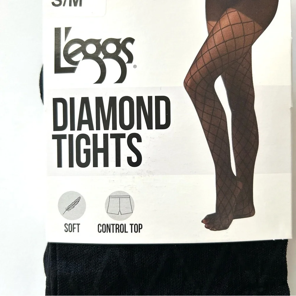 NWT L'eggs Sheer Black Diamond Tights